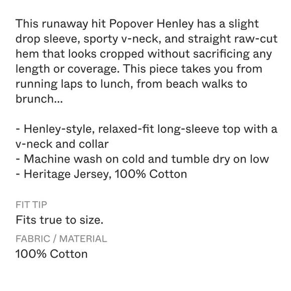 Frank & Eileen Popver Henley Mineral Blue V-Neck Collar Long Sleeve Cotton Large - Picture 11 of 12